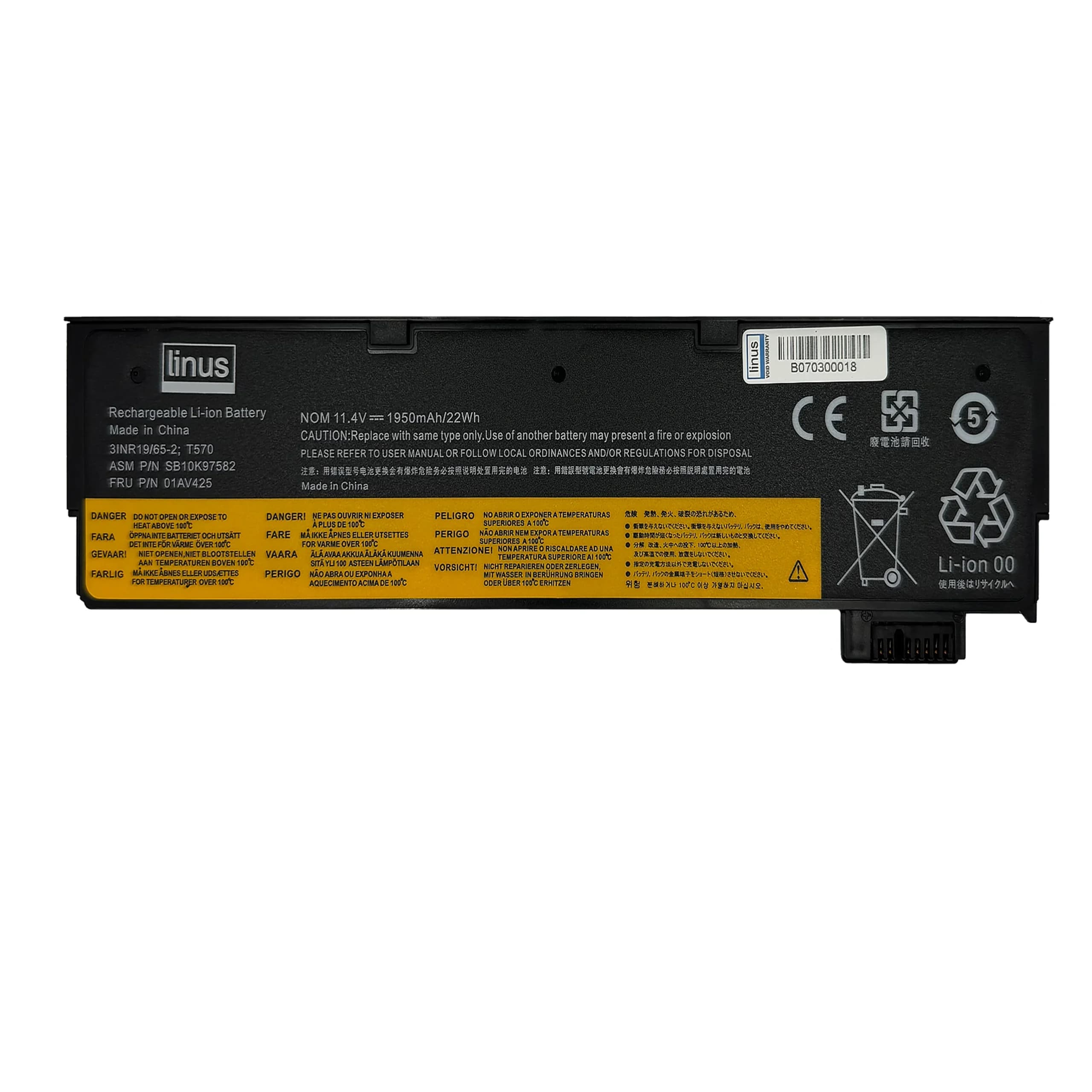 LENOVO BATTERY T570 01av425 1950MAH