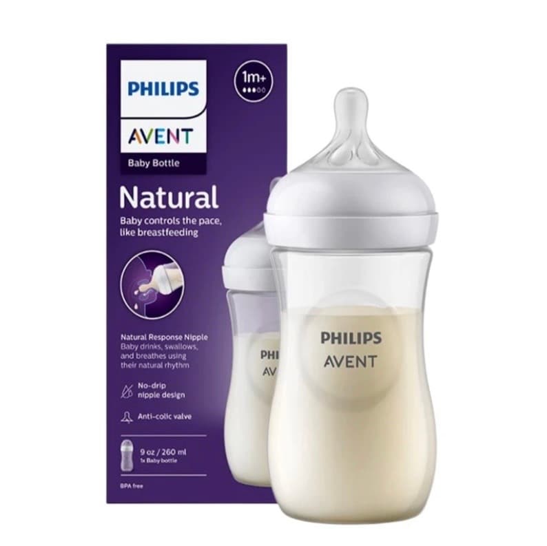 شیشه شیر نچرال ۲۶۰ میل اونت (Philips Avent Natural)