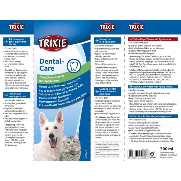 دهان شویه حیوانات سگ و گربه تیریکسی Trixie Dental Care حجم 300 میلی لیتر — تصویر ۳