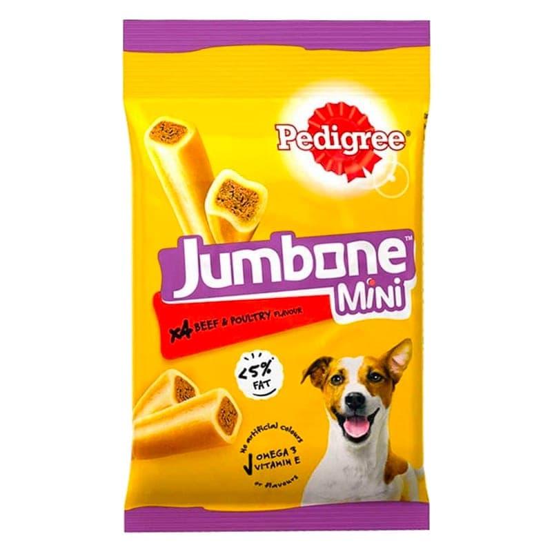 تشویقی سگ استخوانی مینی با طعم گوشت گاو و مرغ پدیگری Pedigree Jumbone Mini وزن 160 گرم