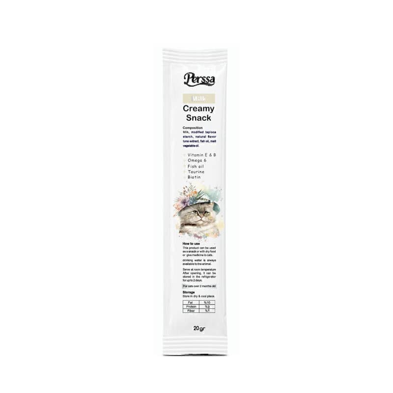 بستنی گربه با طعم ماهی پرسا Perssa Creamy Snack With Fish وزن 20 گرم