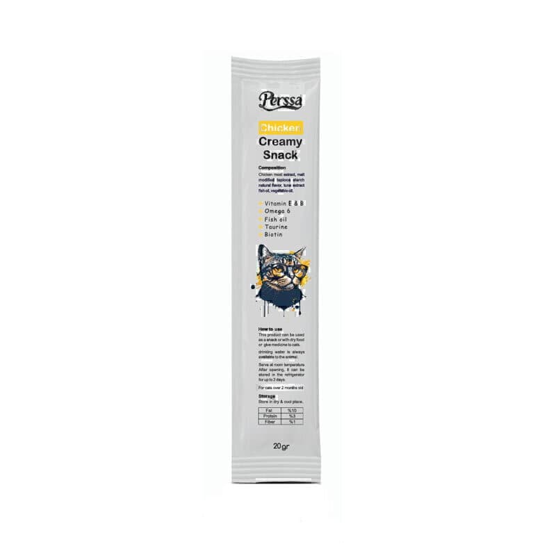 بستنی گربه با طعم مرغ پرسا Perssa Creamy Snack With Chicken وزن 20 گرم