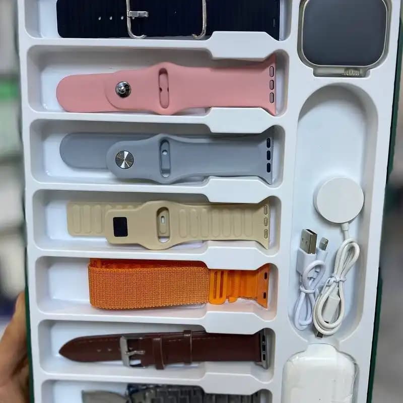 پک ساعت هوشمند و ایرپاد پرو همراه با 7 بند مدل KW21 ULTRA 2 — تصویر ۱۰