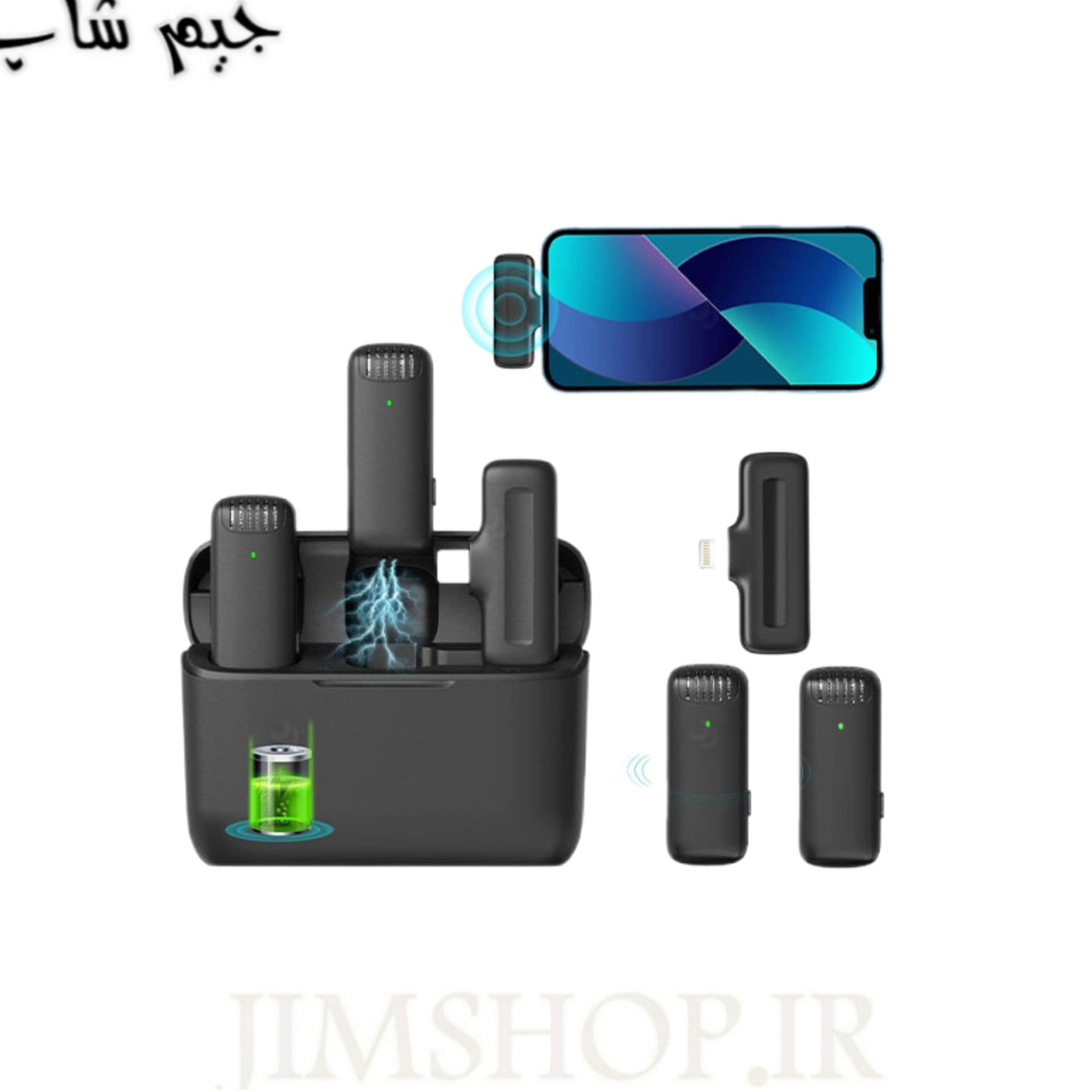 میکروفن بی‌سیم مدل J12 پورت Type-C , Lightning — تصویر ۴