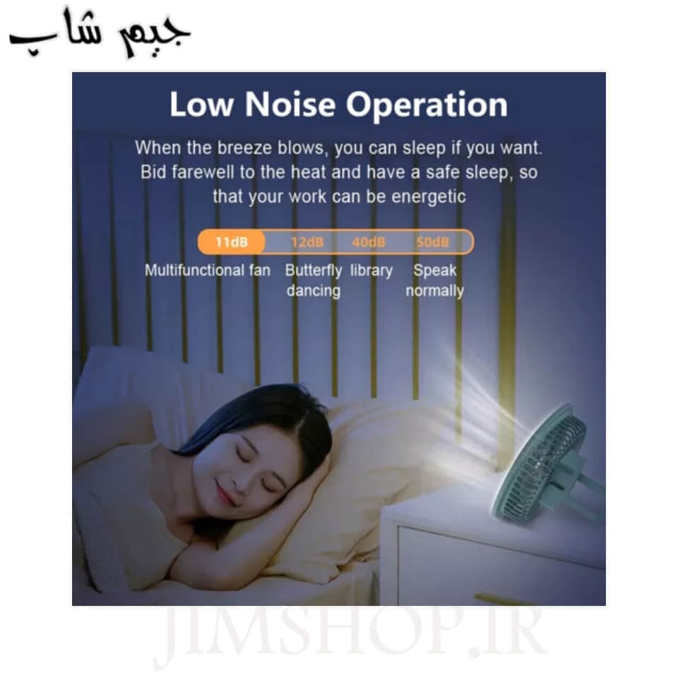 پنکه رومیزی قابل شارژ رینگ لایت دار مدل fill light fan