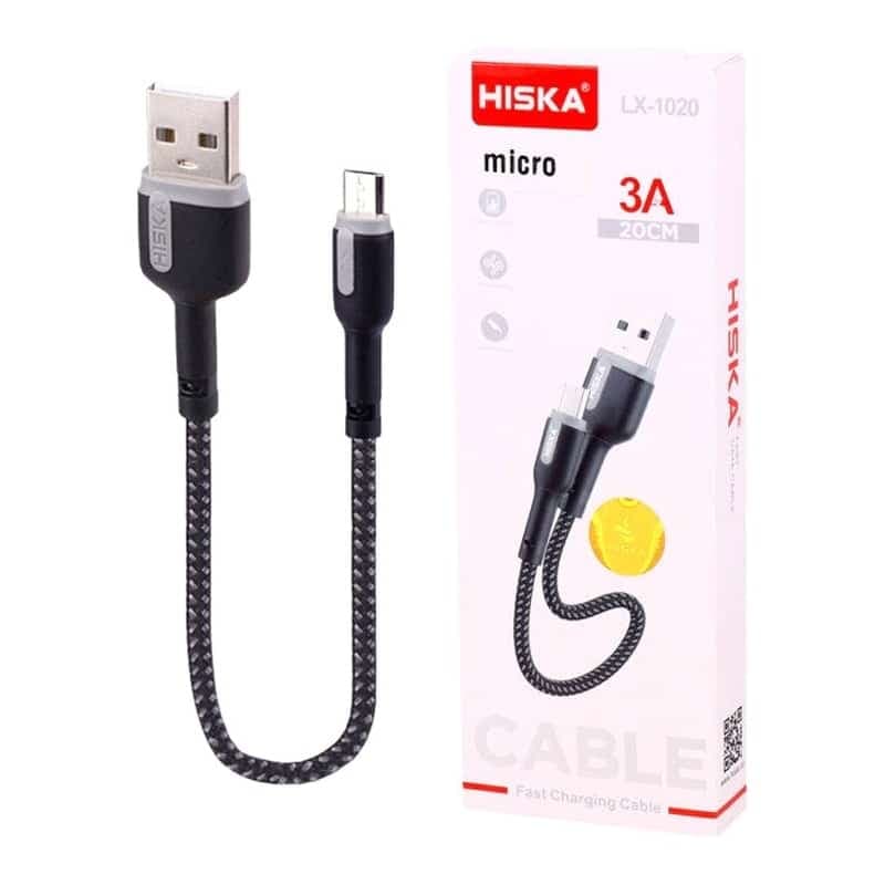 کابل شارژ هیسکا Hiska LX-1020 (Type-A to Micro USB) طول 20 سانتیمتر
