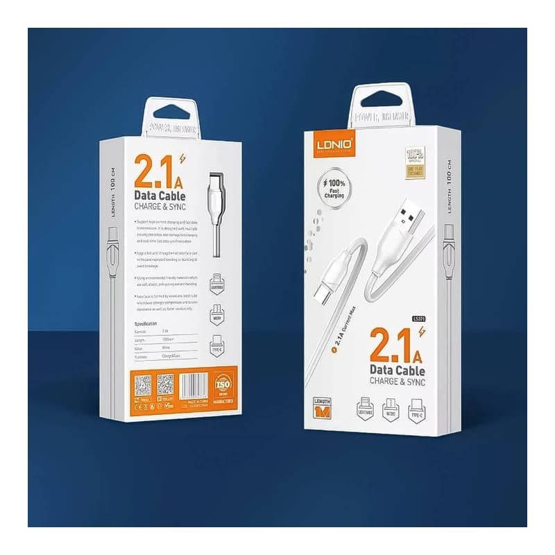 کابل شارژ الدینیو Ldnio LS-371 (Type-A to Type-C) طول 1 متر — تصویر ۳