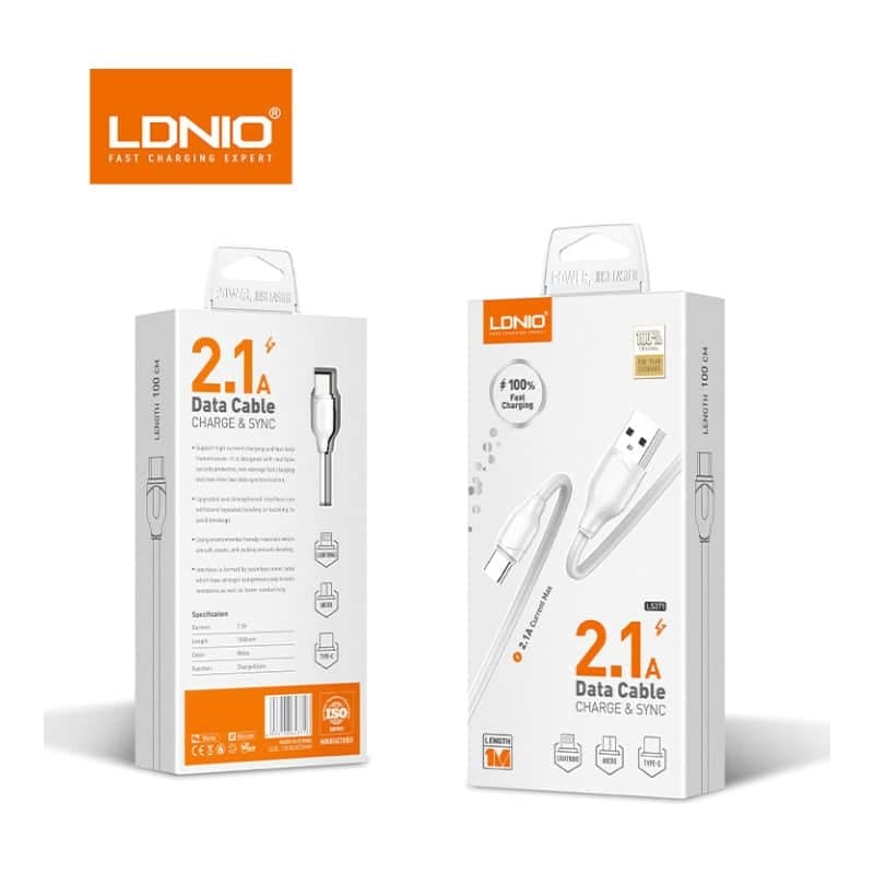 کابل شارژ الدینیو Ldnio LS-371 (Type-A to Type-C) طول 1 متر