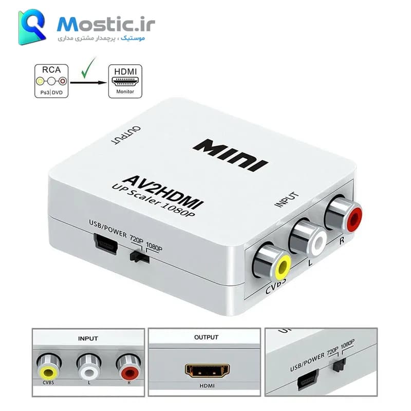 مبدل AV به HDMI مدل Mini — تصویر ۳