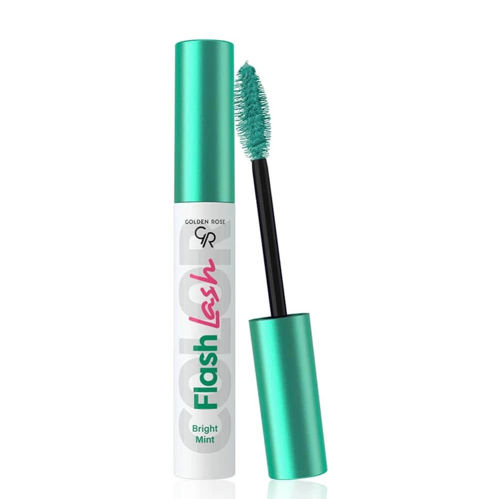 ریمل رنگی فلش لش گلدن رز شماره 01 سبز نعنایی روشن Golden Rose Flash Lash Mascara 01 Bright Mint حجم 9 میل — تصویر ۴
