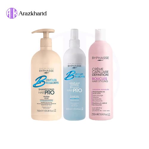 پک مو مخصوص مو های فر و موج دار BYPHASSE (شامپو 750 میل + اسپری دوفاز 400 میل + کرم مو 250 میل) — تصویر ۳