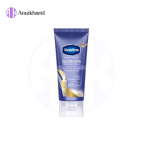 لوسیون بدن ترمیم کننده شب وازلین GLUTA-HYA مدل RADIANCE REPAIR حجم 330 میل