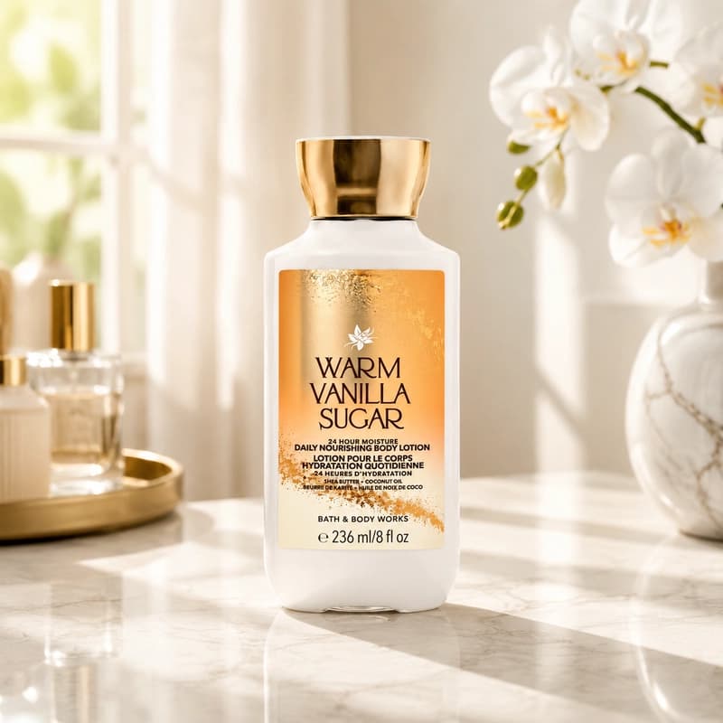 لوسیون بدن بث اند بادی ورکس Warm Vanilla Sugar آبرسان و مرطوب‌کننده 236 میلی‌لیتر — تصویر ۷