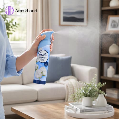 اسپری خوشبوکننده هوا فبرز Air Mist Cotton Fresh با رایحه پنبه تازه حجم ۱۸۵ میل — تصویر ۳
