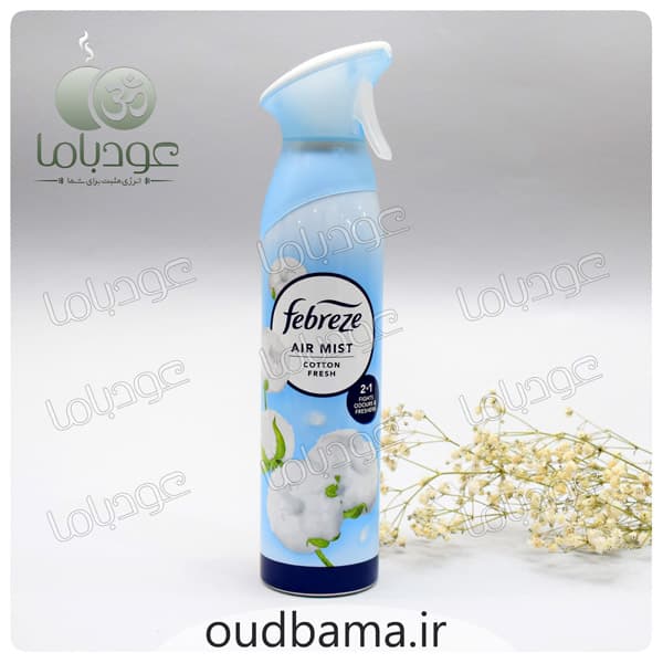اسپری خوشبوکننده هوا فبرز Air Mist Cotton Fresh با رایحه پنبه تازه حجم ۱۸۵ میل — تصویر ۷