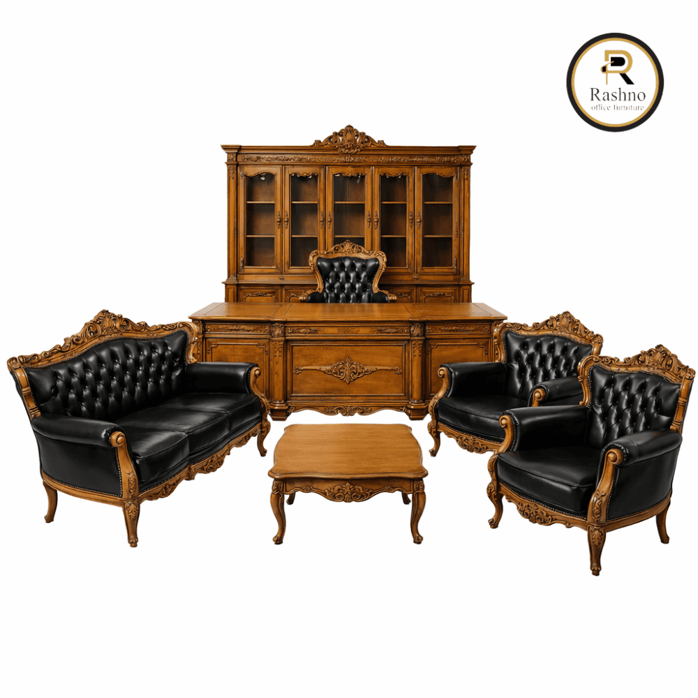 ست کامل مدیریتی تمام چوب گردو مدل آدیس راشنو