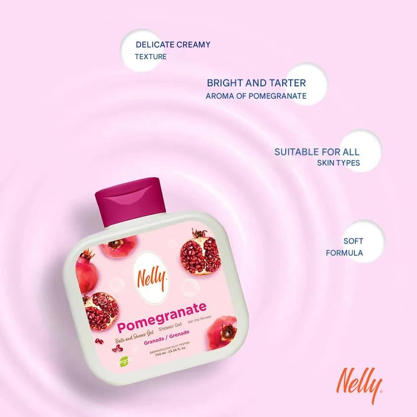 شامپو بدن انار نلی Nelly مدل Pomegranate حجم 750 میل — تصویر ۹