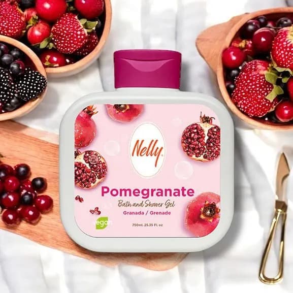 شامپو بدن انار نلی Nelly مدل Pomegranate حجم 750 میل — تصویر ۷