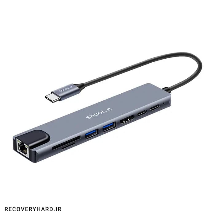 هاب ۸ پورت USB-C شوله مدل H801 — تصویر ۱۰