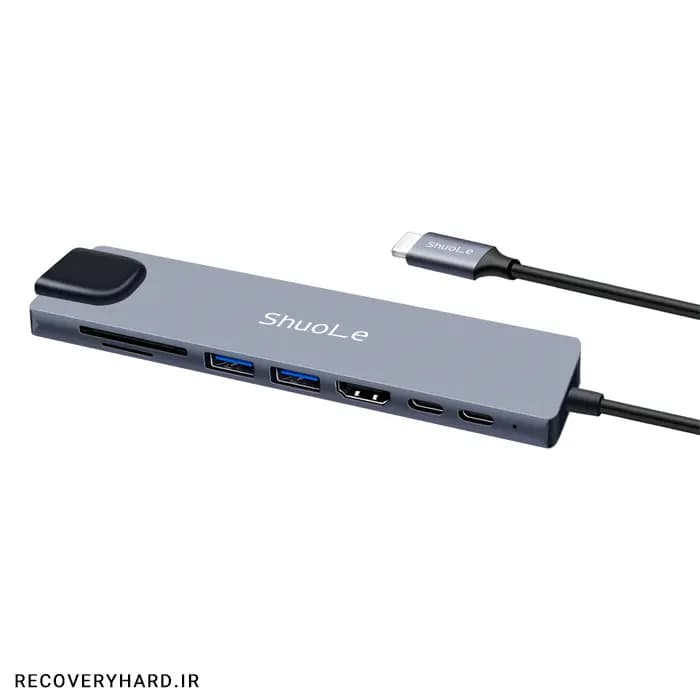 هاب ۸ پورت USB-C شوله مدل H801 — تصویر ۵