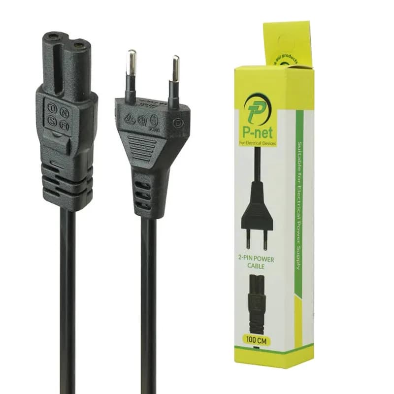 کابل برق دو پین لپ تاپ پی نت مدل POWER طول 1 متری — تصویر ۴