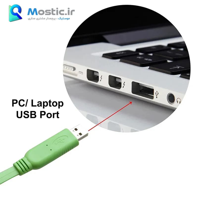 کابل کنسول شبکه USB سیسکو مدل US-RJ طول 1.5 متر — تصویر ۳