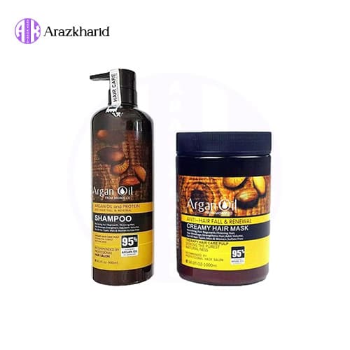 پک تقویت کننده و ترمیم کننده مو لایتنس مدل argan (شامپو 900 میل + ماسک مو 1000 میل)