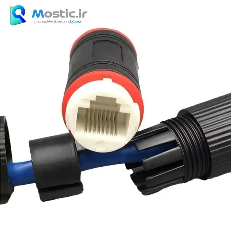 مبدل افزایش طول کابل شبکه RJ45 استوانه‌ای ضد آب مدل mostic205 — تصویر ۱۱