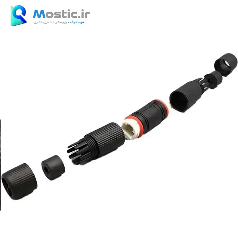 مبدل افزایش طول کابل شبکه RJ45 استوانه‌ای ضد آب مدل mostic205 — تصویر ۴