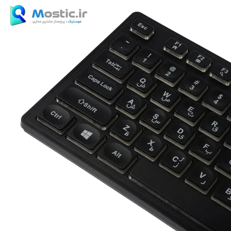 کیبورد باسیم گیمینگ بیاند نورپردازی RGB به همراه حروف حک شده فارسی مدل BGK-2010 — تصویر ۱۲