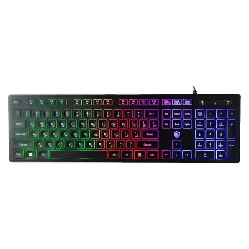 کیبورد باسیم گیمینگ بیاند نورپردازی RGB به همراه حروف حک شده فارسی مدل BGK-2010
