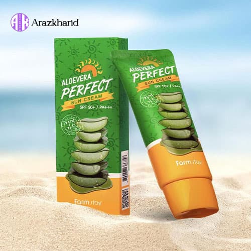 کرم ضدآفتاب و تسکین دهنده آلوئه ورای فارم استی Farm Stay Aloe Vera وزن 70 گرم — تصویر ۹