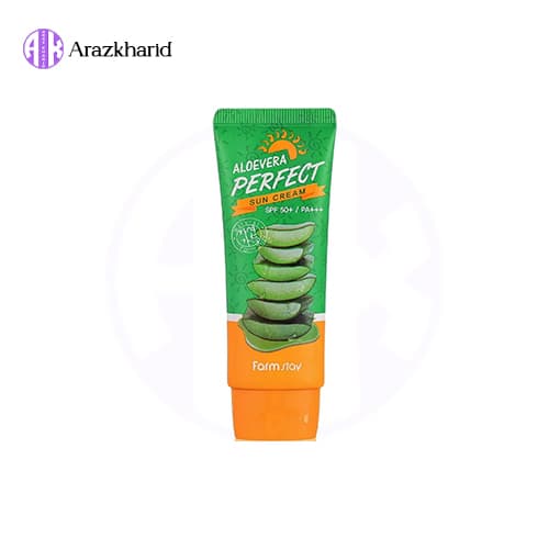 کرم ضدآفتاب و تسکین دهنده آلوئه ورای فارم استی Farm Stay Aloe Vera وزن 70 گرم