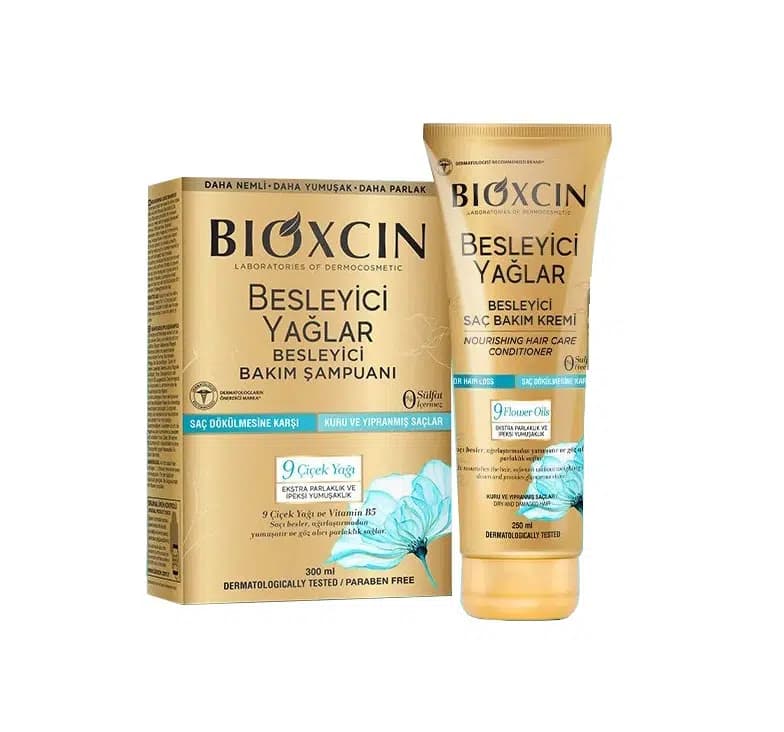 پک ضد ریزش بدون سولفات بیوکسین BIOXCIN حاوی روغن 9 گیاه (ماسک مو 250 میل+شامپو 300 میل) — تصویر ۱۰
