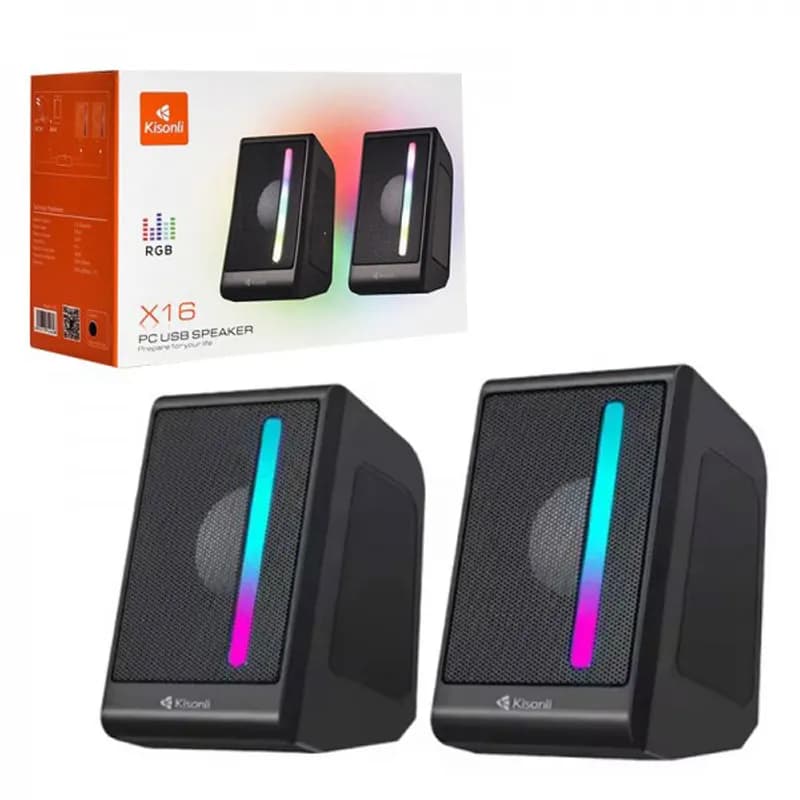 اسپیکر باسیم دسکتاپ گیمینگ کیسونلی مدل X16 نورپردازی RGB — تصویر ۲