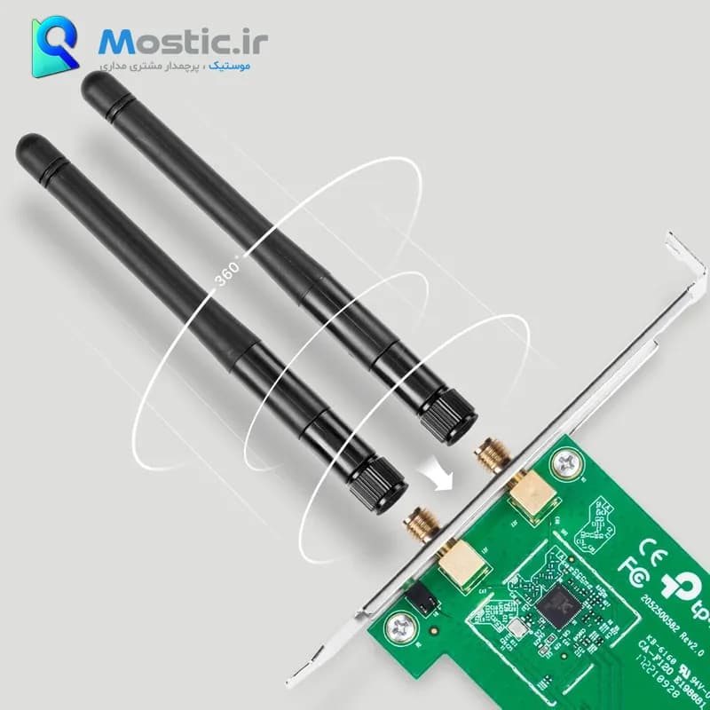 کارت شبکه بی‌سیم وایرلس 300Mbps تی پی-لینک TL-WN881ND اسلات PCI Express — تصویر ۸