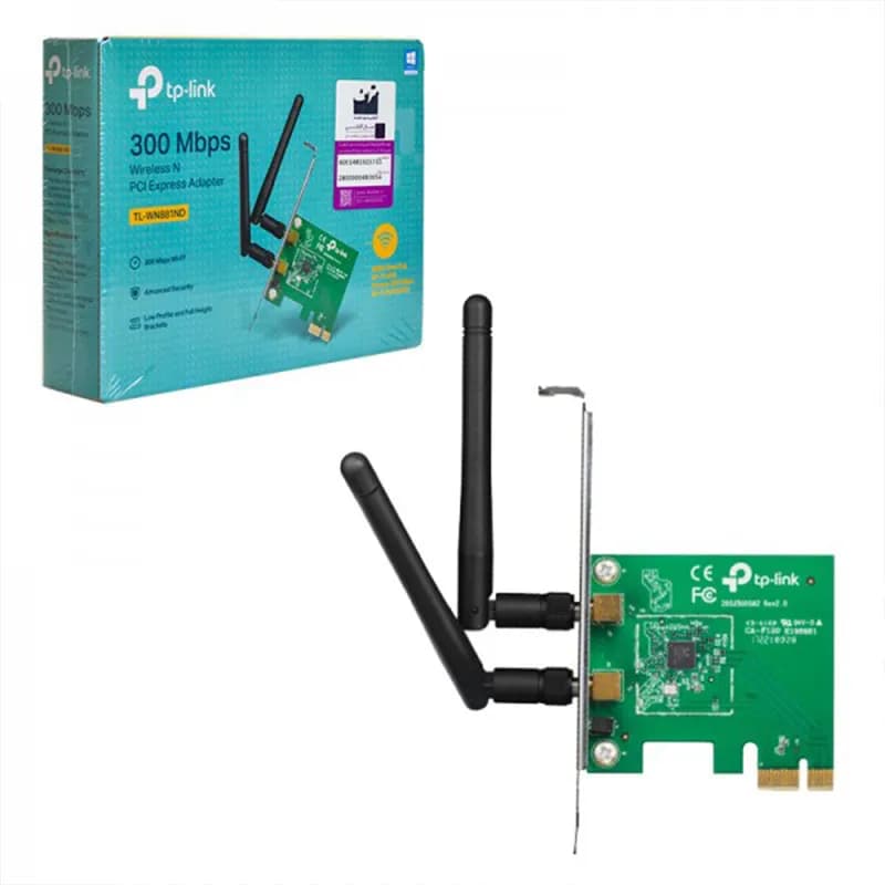 کارت شبکه بی‌سیم وایرلس 300Mbps تی پی-لینک TL-WN881ND اسلات PCI Express