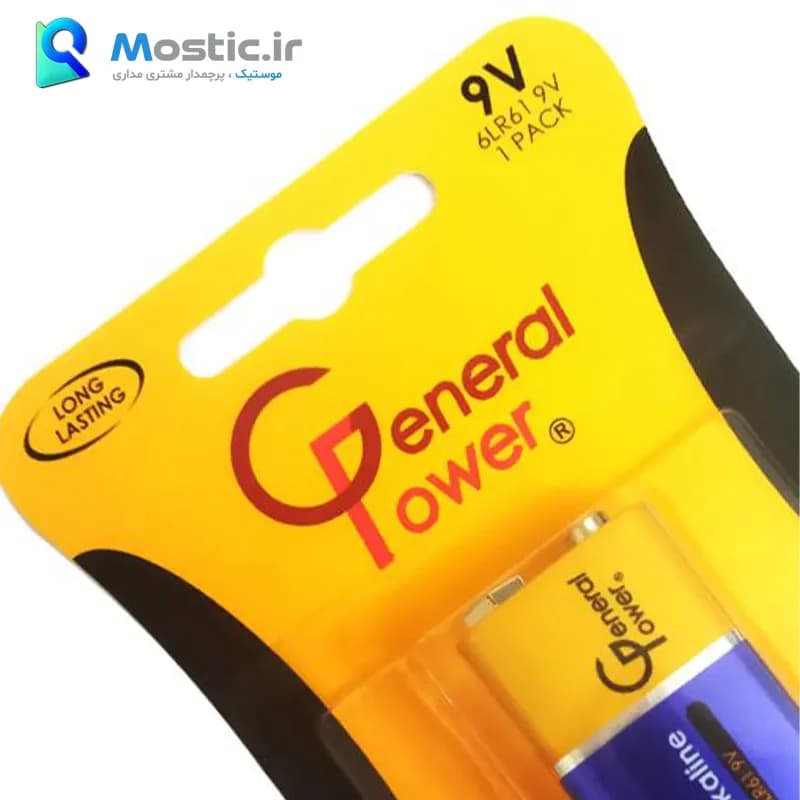 باتری کتابی سوپر آلکالاین جنرال پاور 9 ولت مدل 6LR61 — تصویر ۳