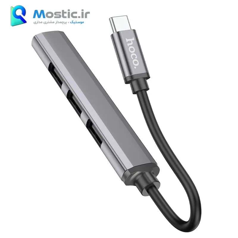تبدیل USB-C تایپ سی به هاب USB هوکو 4 پورت مدل HB26 — تصویر ۴