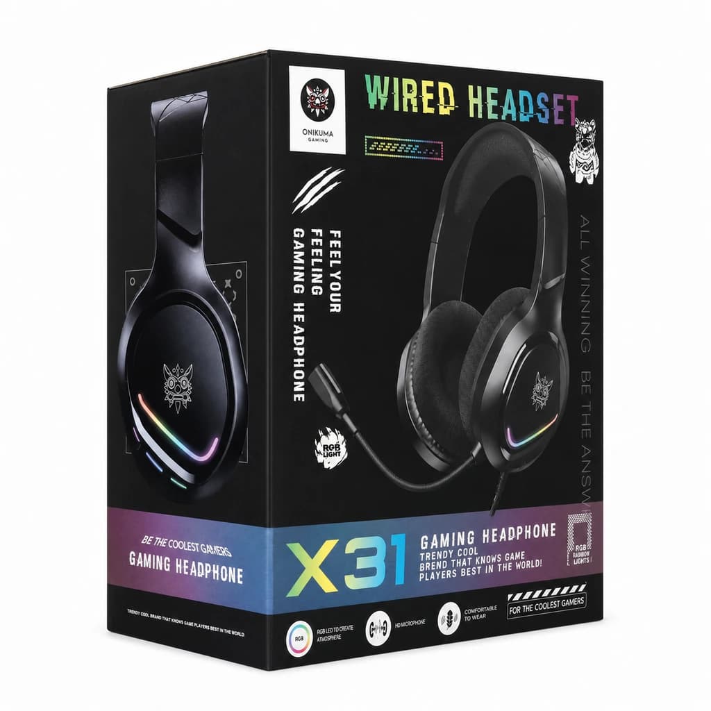 هدفون باسیم گیمینگ RGB اونیکوما مدل X31 — تصویر ۱۱