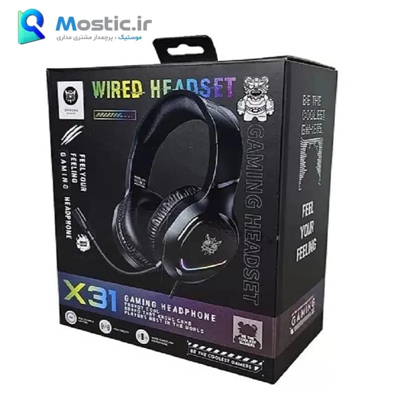 هدفون باسیم گیمینگ RGB اونیکوما مدل X31 — تصویر ۶