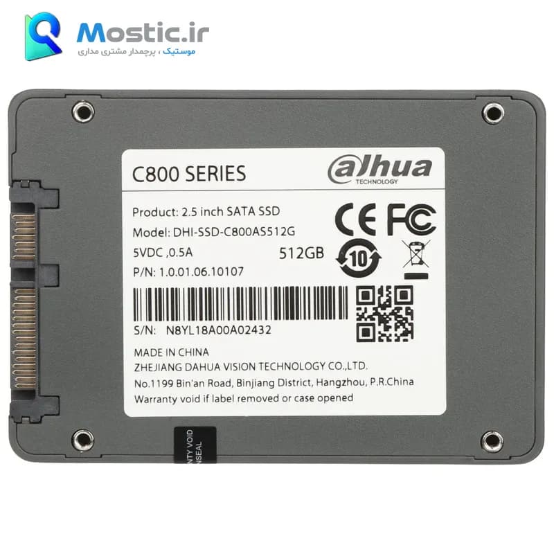 اس اس دی (SSD) اینترنال داهوا مدل DHI-SSD-C800AS512G ظرفیت 512 گیگابایت — تصویر ۴