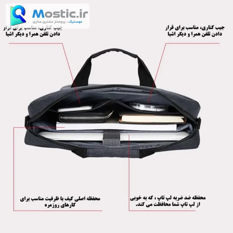 کیف لپ تاپ ضربه گیر 15.6 اینچی مدل 2020 — تصویر ۴