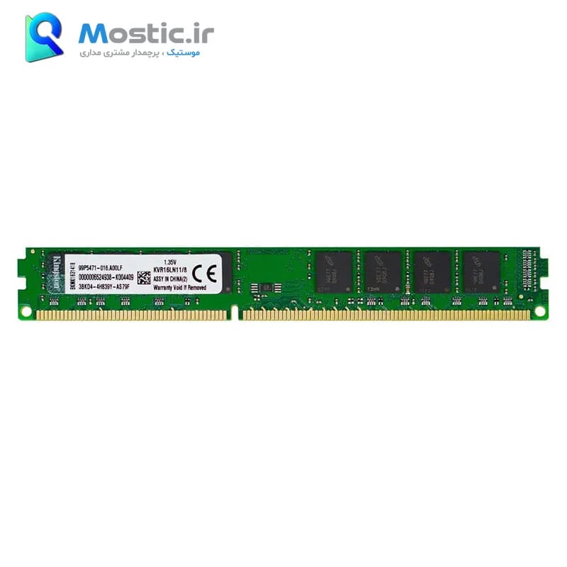 رم دسکتاپ DDR3 تک کاناله 1600 مگاهرتز کینگستون مدل KVR16N11/8 ظرفیت 8 گیگابایت — تصویر ۳