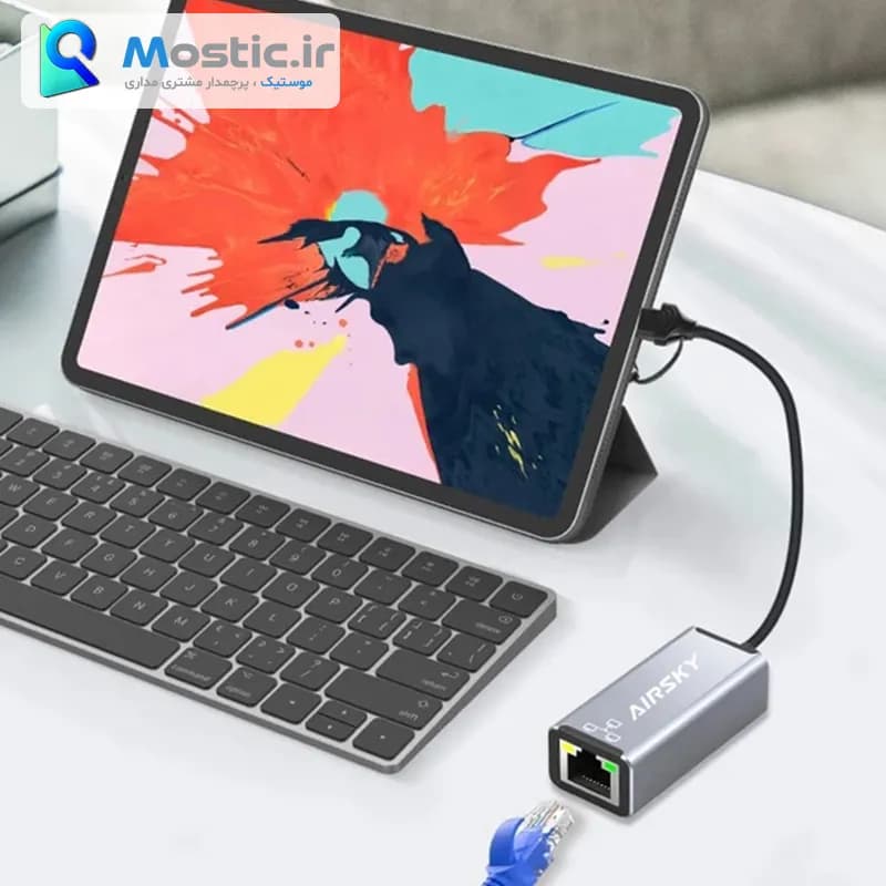 تبدیل USB-C تایپ سی و USB به LAN ایراسکای مدل HC-72S — تصویر ۷