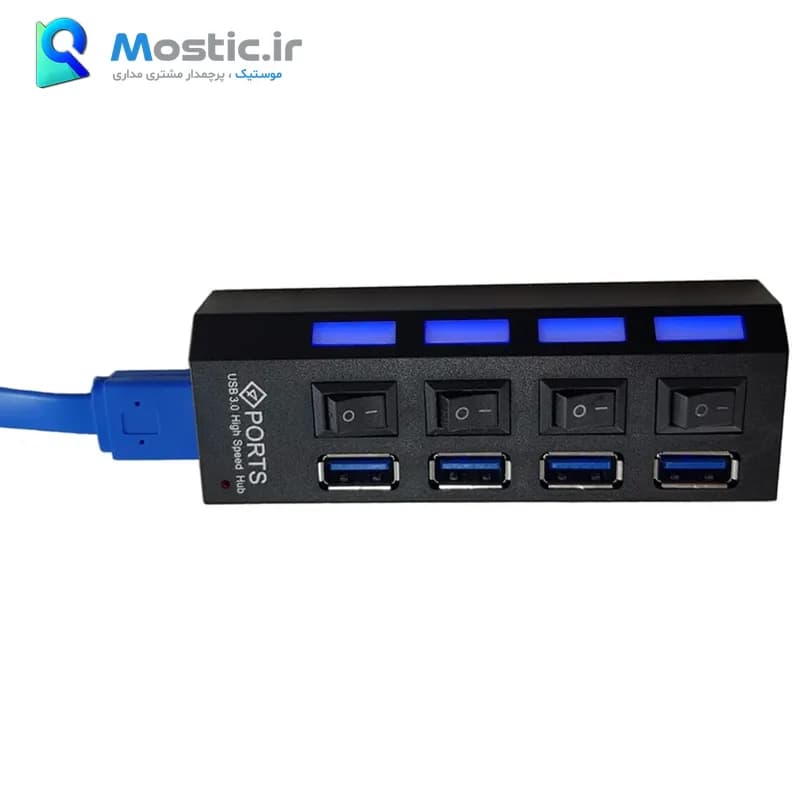 هاب 4 پورت USB 3.0 کلید دار گریت با سرعت 5Gbps — تصویر ۵