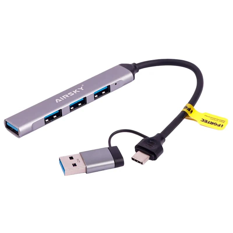 هاب 4 پورت USB 3.0 و usb type c ایراسکای مدل HC-77