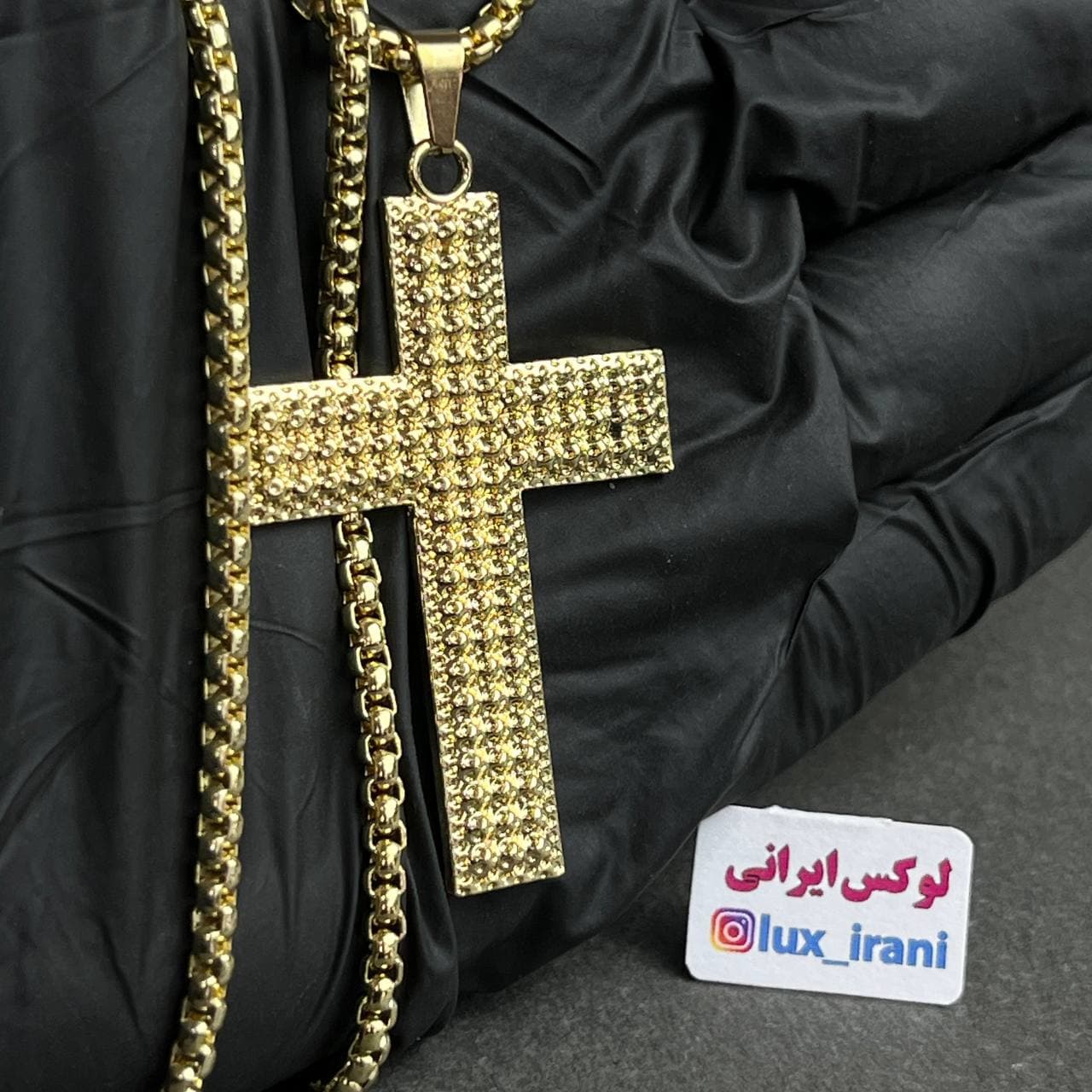 گردنبند صلیب فول نگین — تصویر ۶