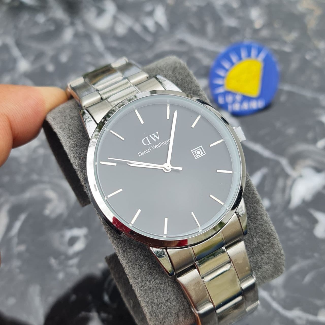 ساعت مردانه DW کد 5914 نقره ای صفحه مشکی