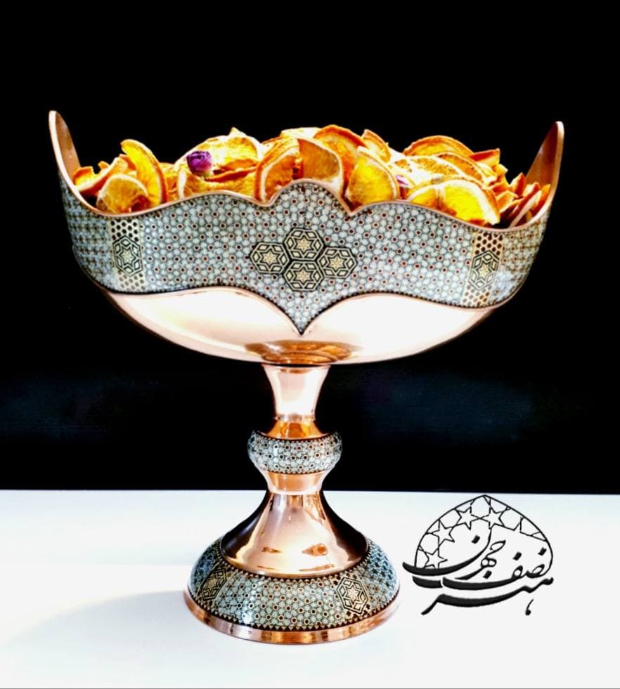کشکول شماره 2 مس و خاتم طرحدار — تصویر ۲